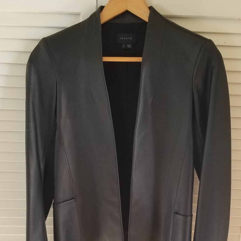 Theory lamb leather blazer